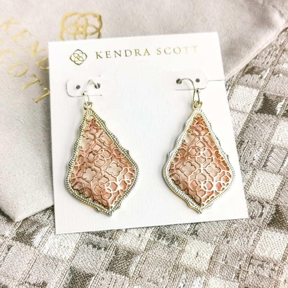 Addie Drop Earrings | Rose Gold | Filigree Mix